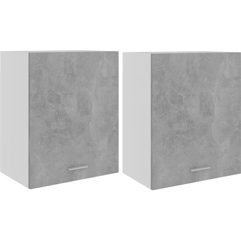 Maison Exclusive - Armadi Sospesi “Lyon” 2 pz Grigo Cemento 50x31x60 cm in