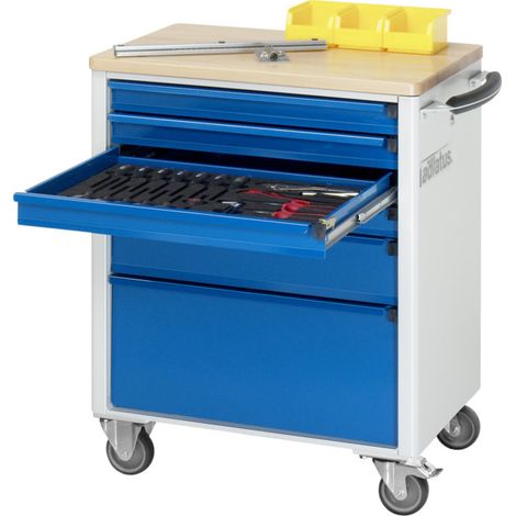 Chariot à outils Rau avec 6 tiroirs hêtre LxPxH 700x500x860mm (1/3)