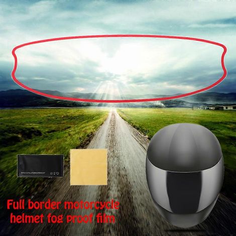 Film adhésif anti-buée et imperméable pour casque de moto, pour une sécurité accrue lors de la conduite. (1/4)