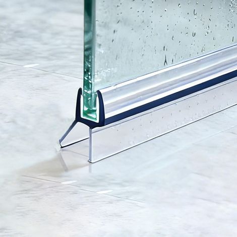 Joint de douche pour porte de douche, 6 mm, 8 mm, 10 mm, 2 x 50 cm, joint inférieur de cabine de douche, avec lèvre en caoutchouc allongée, imperméable, protection anti-éclaboussures, pour paroi de (1/5)