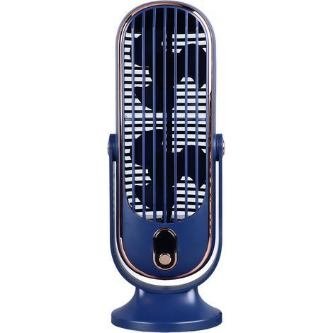 Ventilateur de bureau 1800 mah USB moteur sans balais oscillant silencieux 5 vitesses tour de bureau pour maison voiture bureau bleu (1/5)