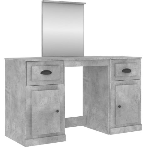Maison Exclusive - Toeletta con Specchio Grigio Cemento 130x50x132,5 cm