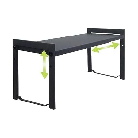 Étagère Cuisine Extensible 35-66 cm - Rangement Épices Cuisine Réglable et Empilable pour Comptoir,Réglable pour Placard,Étagère d'armoire extensible - Solution de Stockage Culinaire(1 paquet noir M)