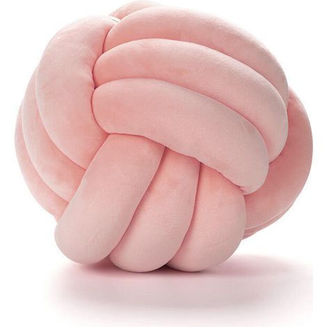 Cojín decorativo anudado: suave y cómodo, ideal para dormitorios, sofás, oficinas y más. (rosa, 22 cm) (1/5)