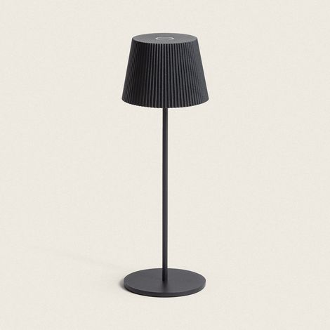 Lámpara de Mesa LED Portátil para Exterior Aluminio con Batería Recargable Willox Negro