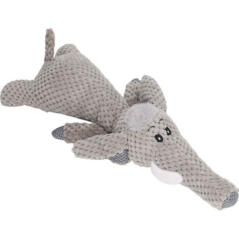 Peluche pour chien à mâcher, interactive et anti-anxiété, douce et résistante, en forme d'éléphant. Idéale pour les chiots et autres animaux de compagnie. (1/5)