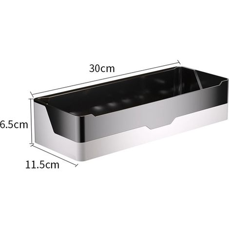 Etagère Murale Pour Salle De Bain - Angle - Drainage Circulaire - PP - 30x11,5x6,5 Cm - Noir - 1 Pièce (1/5)