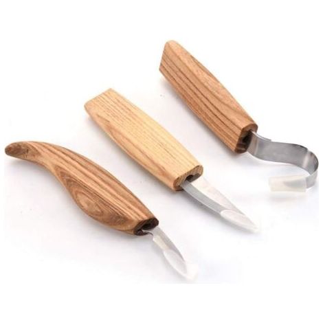 Ensemble d'outils de sculpture sur bois, kit de sculpture sur bois 3 en 1, comprend un crochet ciseau, un burin de blanchissement, un burin de sculpture de copeaux-JUSCH