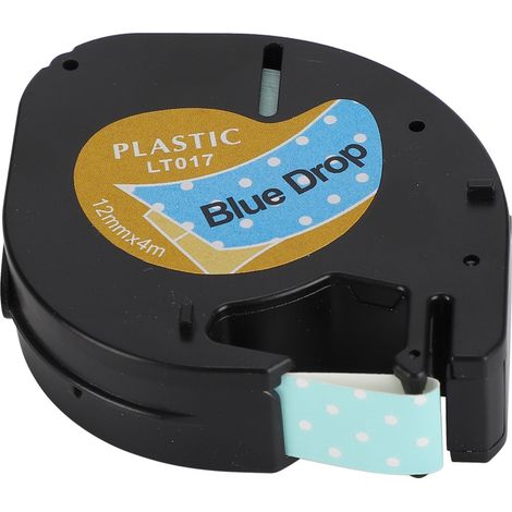 Ruban d'étiquettes thermiques mignon, autocollant bleu en forme de goutte pour Dymo 12 mm