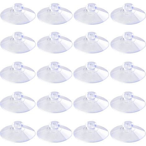 20mm 100 Pièces Mini Ventouses Transparentes Sans Crochets Sans Trous, Ventouses en Plastique PVC pour Festival Décoration Mur Verre Maison Voiture (1/5)