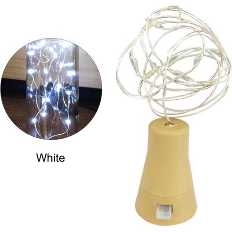 Guirlande lumineuse solaire à 10 LED pour bouteille de vin, étanche, en fil de cuivre, décorative. (1/5)