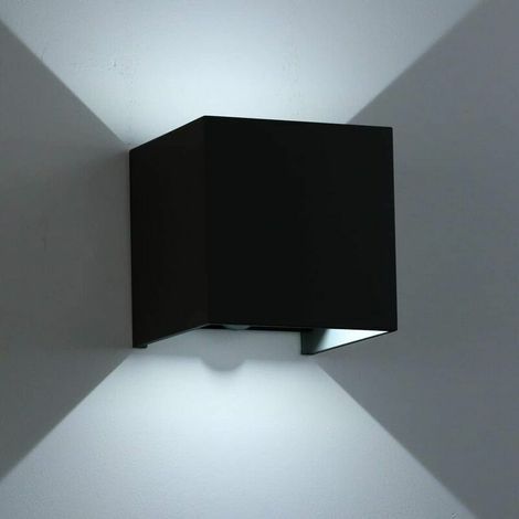 Außenwandleuchte mit Bewegungsmelder, 12-W-LED-Wandleuchte, Schutzart IP65, Wandlichtsensor für Garten/Flur/Weg, 6000 K Kaltweiß, Schwarz (1/5)