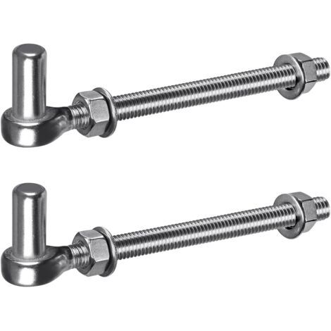 2 charnières portail M12 16mm - Métal robuste - Ferme clôture bois - 200kg (1/5)