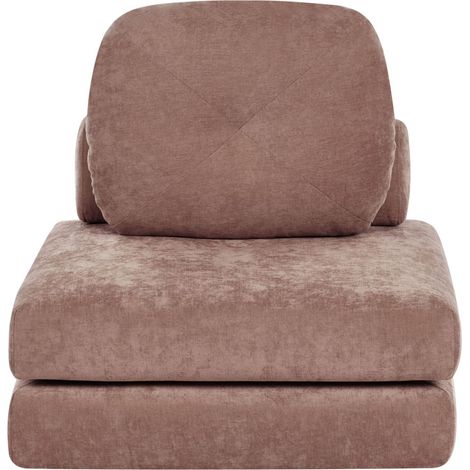 Single Sofa Bed OLDEN Fabric Brown (1/5)