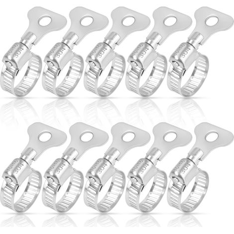 Lot de 10 colliers de serrage réglables en acier inoxydable 304 de 10 à 16 mm pour tuyau de piscine - Colliers de serrage multi-usages pour tuyau d'eau et gaz (1/5)