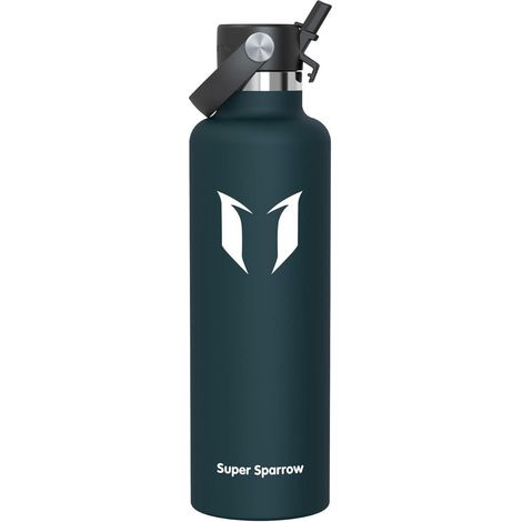 Trinkflasche Edelstahl Thermosflasche Strohhalm 750ml 1000 ml C- Jade (1/5)
