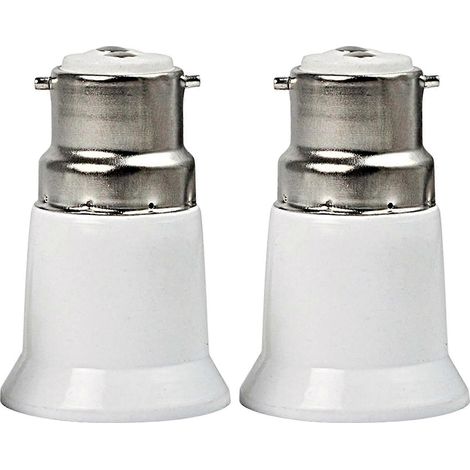 Adaptateur B22 vers E27 - Convertisseur de douille à baïonnette vers à vis pour ampoules LED/CFL - Lot de 2 (1/4)