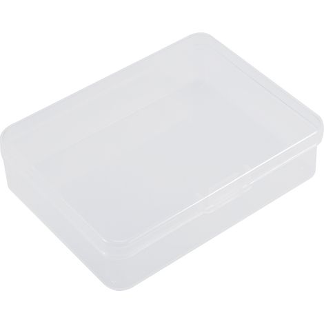 Transparente, rechteckige, tragbare Aufbewahrungsbox für Kunststoffteile mit Deckel (1/5)