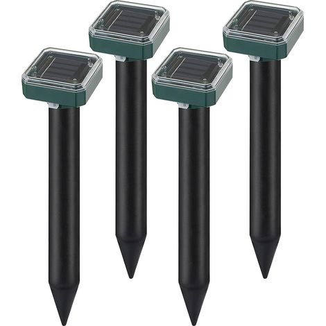 Répulsif à rongeurs d'extérieur à énergie solaire – un répulsif à rongeurs à ultrasons adapté aux pelouses et aux jardins (lot de 4) (1/5)