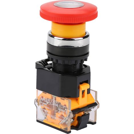 Bouton d'arrêt d'urgence rouge de 22 mm à verrouillage automatique et à large tête en forme de champignon (1/5)