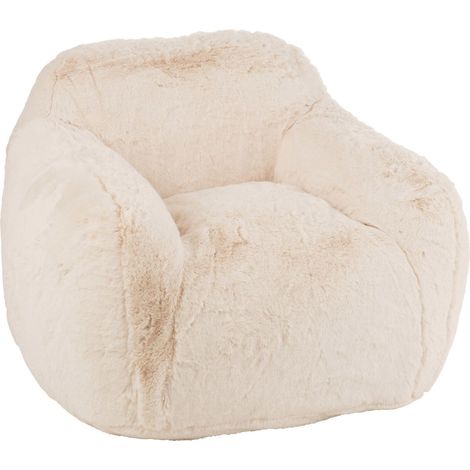 Fauteuil cocooning crème en polyester ultra doux pour salon cosy - Crème doux chaleureux (1/5)