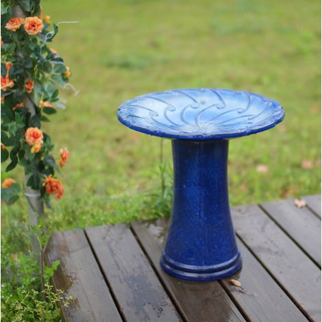 Bain d'oiseaux en céramique bleu, Ø43 cm, HAVRYA (1/5)