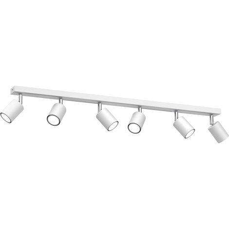 Rampe 6 spots orientables blanc/chrome GU10 8W Luminex