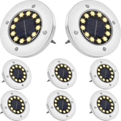Lampes solaires de jardin extérieur 12 LED Lampes solaires de jardin extérieures Lampes solaires étanches Jardin extérieur Patio Allée Pelouse (1/3)