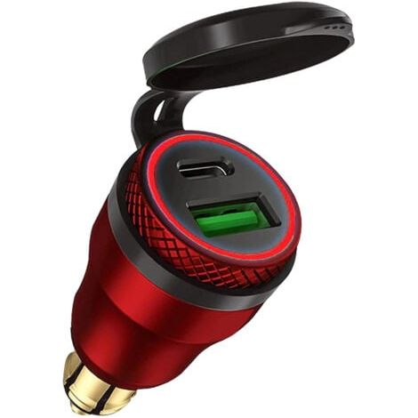 (Blaues Gehäuse) USB-Zigarettenanzünder-Adapter Motorrad Doppel USB-Buchse 12 V PD 3.0 und QC 3.0 für BMW Motorrad (1/5)