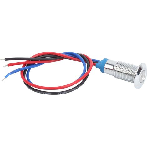 Vente de quatre ensembles, voyants/clignotants LED bicolores étanches en métal de 8 mm, cathode commune 3-6 V rouge et bleu. (1/5)