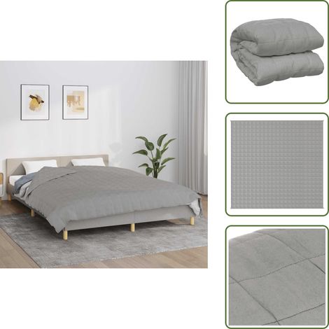 Gewichtsdecke Grau 220x235 cm 15 kg Stoff - Gewichtsdecke - Schlafhilfe - Bettdach - Daunendecke Alternative - Schwere Decke (1/5)