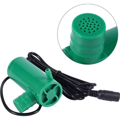 Pompe à eau submersible amphibie 12 V CC, hauteur max. 9 m, débit 500 l/h, pour arrosage de bassins et de terres. (1/5)
