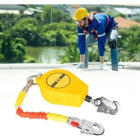 Dispositivo anticaduta autoavvolgente da 10 m, linea vita autoavvolgente, imbracatura di sicurezza anticaduta professionale, carico massimo 150 kg -Crezuo
