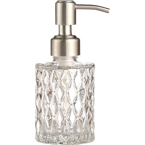 Distributeur de savon en verre vintage avec pompe galvanisée, rechargeable (style 2)