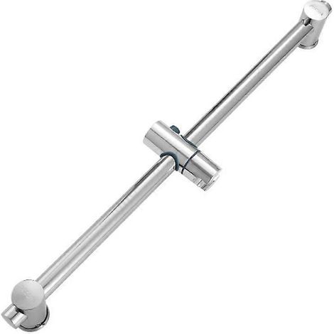 Barre de douche réglable, acier inoxydable 304, fixation murale de salle de bain de 66 cm, convient aux pommeaux de douche à main, blanche. (1/5)