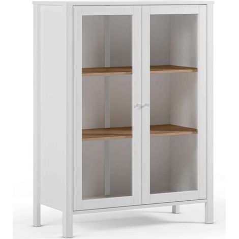 Mueble auxiliar 2 puertas modelo Alexis acabado blanco/roble. 120cm(alto) 90cm(ancho) 40cm(prof). (1/5)