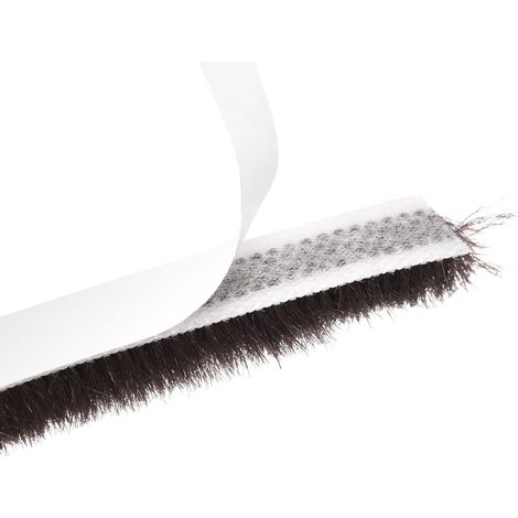Brosse d'étanchéité auto-adhésive sourcing map 26 pi L x 0,35 po H pour portes et fenêtres, marron (1/5)
