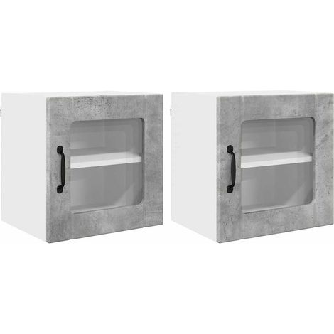 Meubles de Rangement,Armoire de cuisine 2 pcs Gris béton 40 x 31 x 40 cm CFW957833 (1/5)