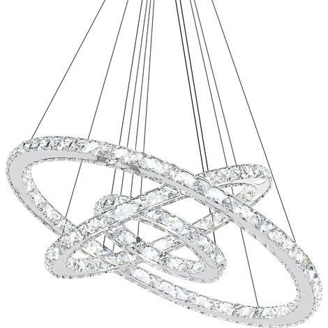 Suspension 96W Lustre de Cristal LED Suspension LED Luminaire de Salle à manger Eclairage de plafond Blanc froid HENGMEI (1/5)
