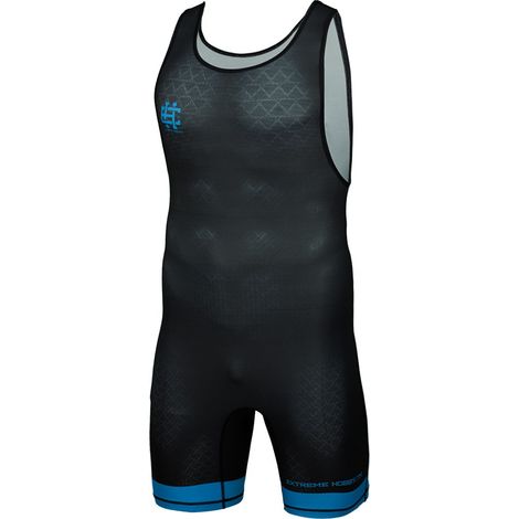 Body da wrestling da uomo Black Armor, taglia XL, blu