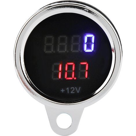 2-in-1 LED-Motorrad-Digitaltacho – Metall-Voltmeter, Drehzahlmesser mit Kilometerzähler (1/5)
