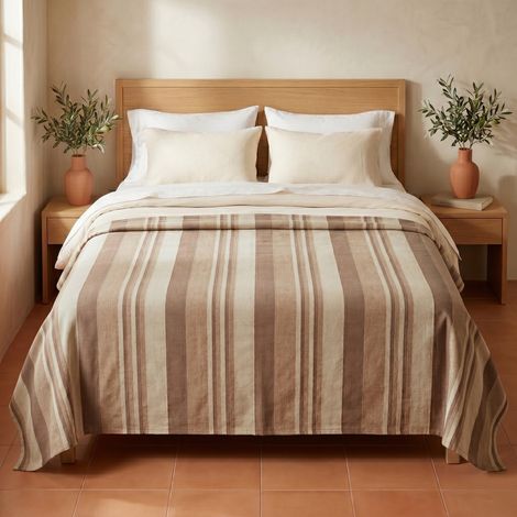TELO ARREDO COPRITUTTO GRAN FOULARD COPRILETTO COPRIDIVANO KIARA BEIGE 1 PIAZZA (1/5)