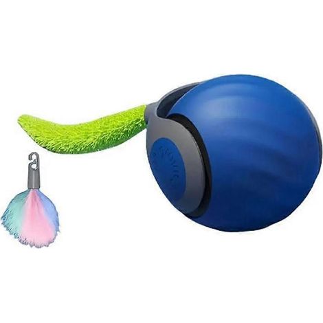 Interaktiver Indoor-Katzenball, automatisch bewegliches Haustierspielzeug, wellenförmiges Design, geeignet für alle Bodenbeläge, intelligente Hindernisvermeidung. (1/5)