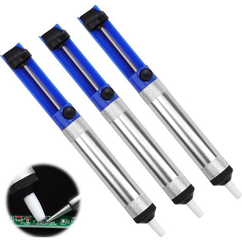 3 Pièces Pompe a Dessouder, Pompe à Dessouder avec Embout Antistatique en Téflon, Pompe Dessouder pour Aspirer L'étain à Souder Liquide, Accessoires Indispensables pour Soudeurs (1/5)