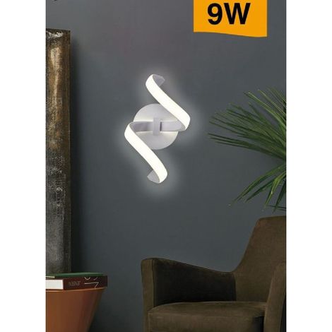 Trade Shop - LED Wandleuchte 9 Watt Spirale Curve natürliches Licht kalt warm E58 weiß -