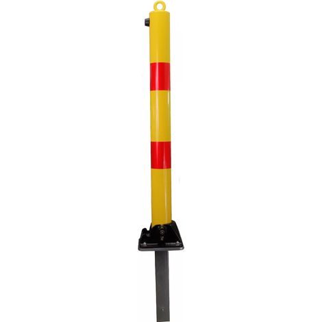 Poteau rabattable 900-76-YR/SP JAUNE/ROUGE (clefs distinctes) avec œillet et pied ancré (1/5)