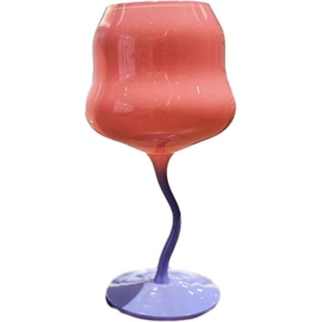 Weinglas, Kelch, Cocktailglas, einzigartige farbige Gläser, Rotweinkelche, Martini-Kelch für Bars, Jubiläen, Hauspartys-Pink (1/5)