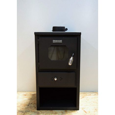 Estufa de leña, estufa de combustible sólido, potencia de calentamiento 8,4kw, modelo Kupro Hera Niche