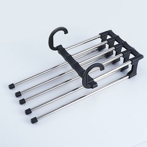 Porte-pantalon multifonctionnel domestique, Cintre pliant télescopique, Cintre multifonctionnel (1/5)