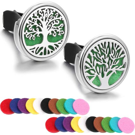2 Piece Car Essential Oil Diffuser Clip Air Freshener Stainless Steel Aromatherapy Vent Clip with 20 Pcs Felt Pads for Car Salon (Oils Not Included) (1/5)